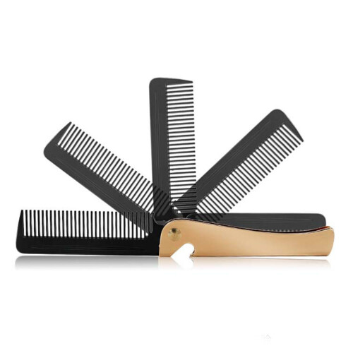2Pcs Golden Men Comb Beard Comb Hairdressing Accessories Soft Massage 2