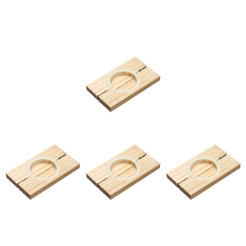 4Pcs Wood Dumpling Press Maker Manual Pastry Wrapper Mold Light Brown 2