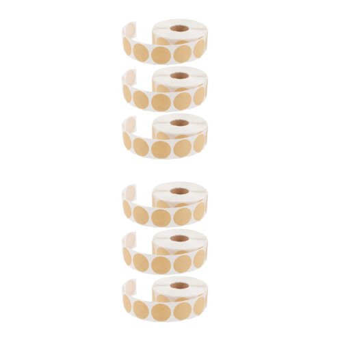 6Pcs Adhesive Kraft Round Label Stickers for Jar Pricing and DIY Use 2