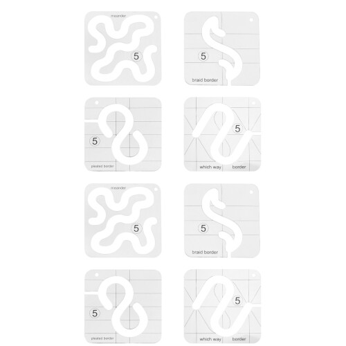 8Pcs White Acrylic Patchwork Rulers for Professional Sewing Templates 2