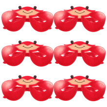 24Pcs Red Plastic Crab Glasses Novelty Party Eyewear for Hawaiian Luau