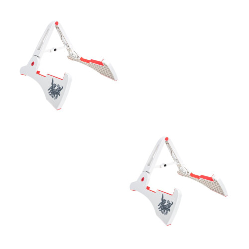 2Pcs Adjustable White ABS Violin Floor Stand Portable Folding Rack 2