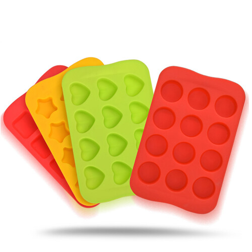 2Pcs Red Ice Making Tray 12 Cavities Flexible Non-Deformable Mold 1
