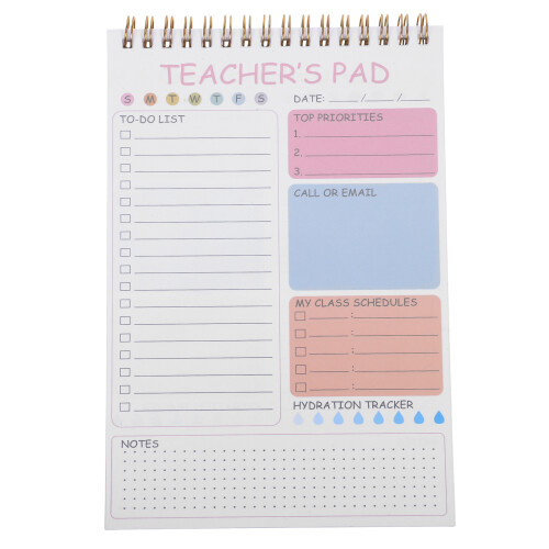 Pink Routine Planner Notebook for Daily Work and Goal Tracking
