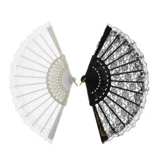 4Pcs Chinese Style Folding Fan Lace Decorative Foldable Fan Multicolor
