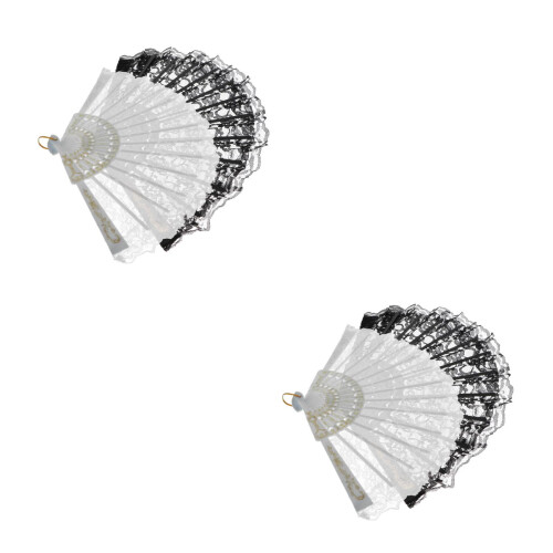 4Pcs Chinese Style Folding Fan Lace Decorative Foldable Fan Multicolor 2
