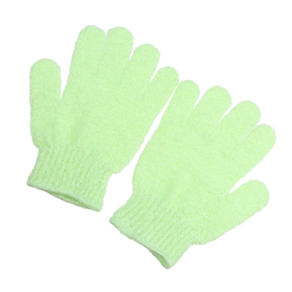 Ohphcall Green 2Pcs Body Scrub Exfoliator Gloves Nylon Shower Gloves For Bath