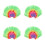4Pcs Durable Green Fluffy Wig Carnival Performance Party Accessory 5