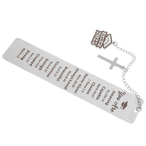 5Pcs Silver Graduation Cap Cross Bookmark for Students and Teachers 2