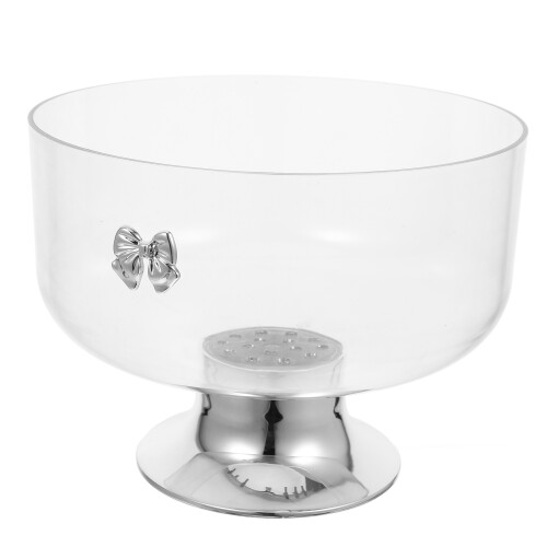 2Pcs Clear Acrylic Fruit and Dessert Bowls with Stable Footed Base 1