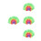 4Pcs Durable Green Fluffy Wig Carnival Performance Party Accessory 4