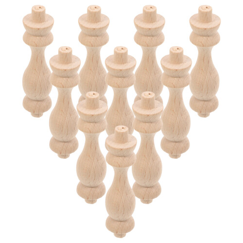 30Pcs Lightweight Solid Wood Staircase Balusters Khaki Finish 1