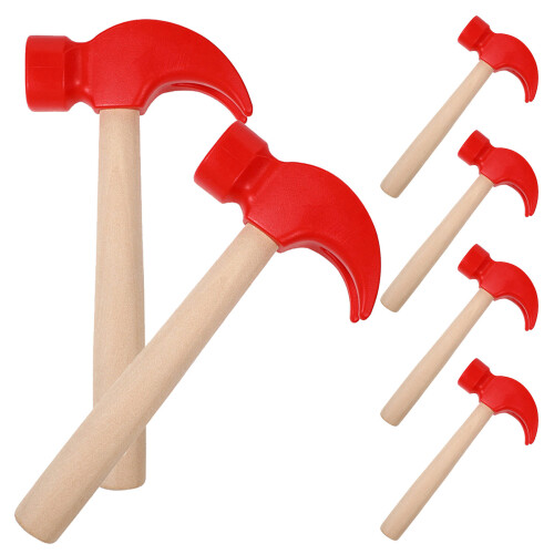 18Pièces Outils Marteaux Bois Multicolores Jouet Simulé Pour Petits