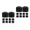 20Pcs Black Plastic Foosball Table Rod Safety Covers Mini End Caps 8