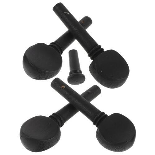 4Sets Durable Black Wood Violin Pegs with Endpin for Precise Tuning
