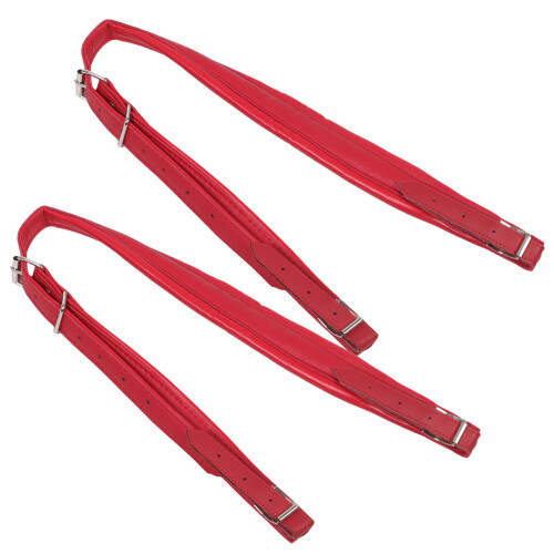 2Pairs Red PU Accordion Straps Replacement Adjustable Shoulder Belts 1
