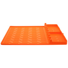 3Pcs Orange Silicone Cooking Utensil Rest Mat for Grill and Kitchen
