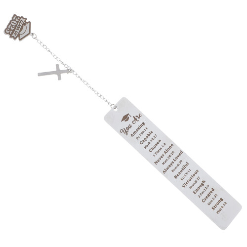 5Pcs Silver Graduation Cap Cross Bookmark for Students and Teachers 1