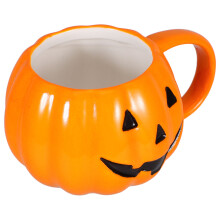 2Pcs Festive Orange Ceramic Pumpkin Mug for Milk Coffee Tea Water Cups