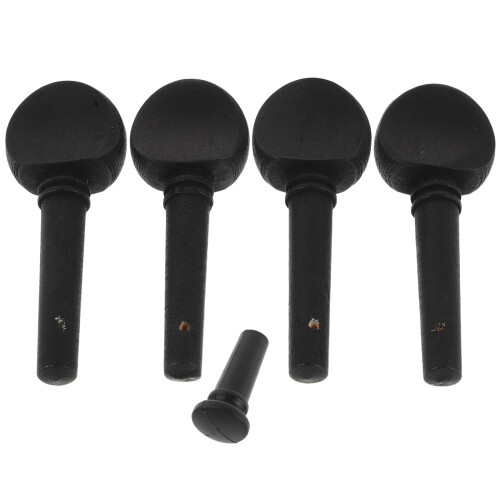 4Sets Durable Black Wood Violin Pegs with Endpin for Precise Tuning 1