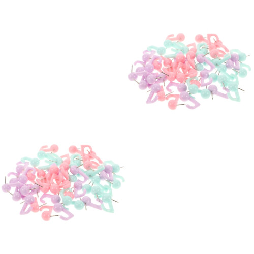 100Pcs Push Pins for Cork Board and Map Plastic Steel Assorted 2