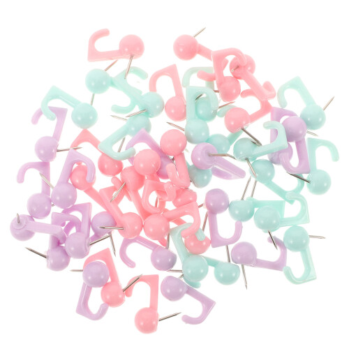 100Pcs Push Pins for Cork Board and Map Plastic Steel Assorted 1