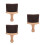 3Pcs Multifunctional Barber Neck Duster Brush Soft Wood Handle Khaki 9