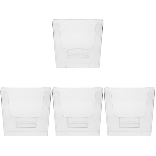 4Pcs Transparent Acrylic Pamphlets Display Stand Clear Wall Mount Rack 2