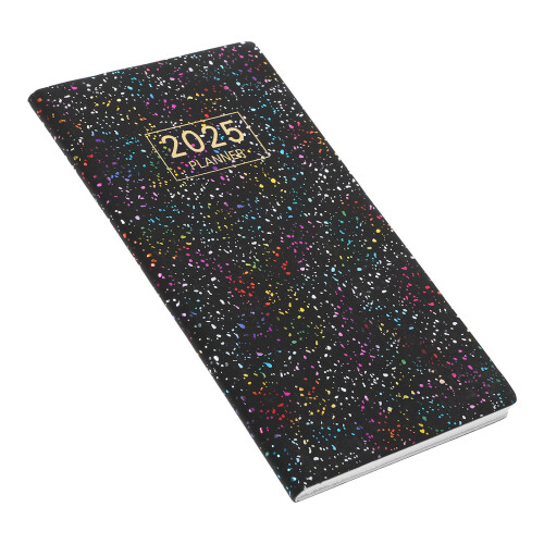 2Pcs Slim Black Planner 2025 Hardcover Office Weekly Appointment Diary 2