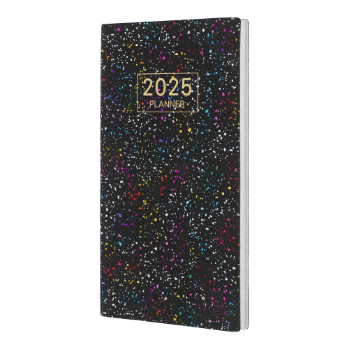 2Pcs Slim Black Planner 2025 Hardcover Office Weekly Appointment Diary 1