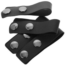 12Pcs Black PU Belt Keepers for Shoes Outdoor Use Snap Closure Straps