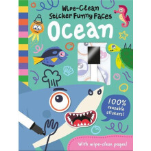 WipeClean Sticker Funny Faces Ocean by Rob Abbott Hardcover Book
