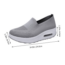 3Paare Damen Freizeitschuhe Graue Mesh Sneaker Mit Dickem Sohlenprofil