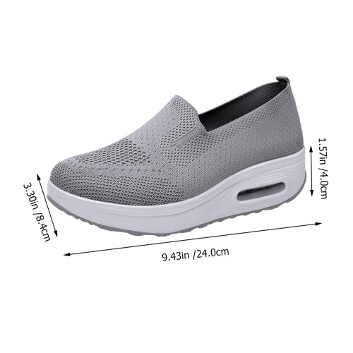 3Paare Damen Freizeitschuhe Graue Mesh Sneaker Mit Dickem Sohlenprofil