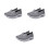 3Paare Damen Freizeitschuhe Graue Mesh Sneaker Mit Dickem Sohlenprofil 4