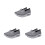3Paare Damen Freizeitschuhe Graue Mesh Sneaker Mit Dickem Sohlenprofil 7