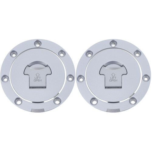 2Stk Benzintankverschluss Aluminium Silber Schloss Tankkappe 2