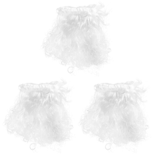 3Stk Atmungsaktiv Kunststoff Santa Bart Weihnachtskostüm Accessoire 2
