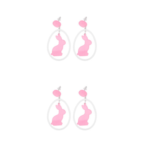 2Paare Ohrhänger Rosa Damen Ohrringe Modeschmuck 2