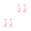 2Paare Ohrhänger Rosa Damen Ohrringe Modeschmuck 4
