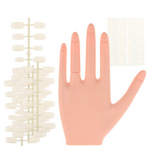 5Sets Kunststoff Nail Practice Hand Mit Nagelspitzen Für Nailart Beige