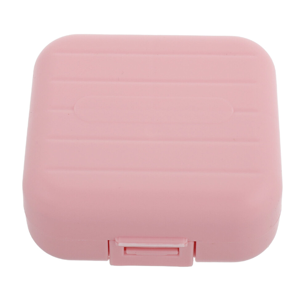 Artibetter Pink 4Pcs Plastic Mini Pill Organizer With 7 Compartments Child Proof