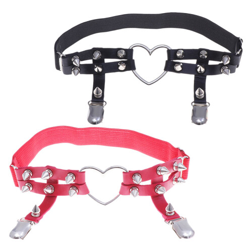 4Pcs Heart Ring Adjustable Leg Garters Strap Sock Stay Belts 1