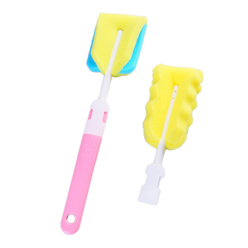4Pièces Brosse Éponge Rose Bébé Nettoyage Accessoires