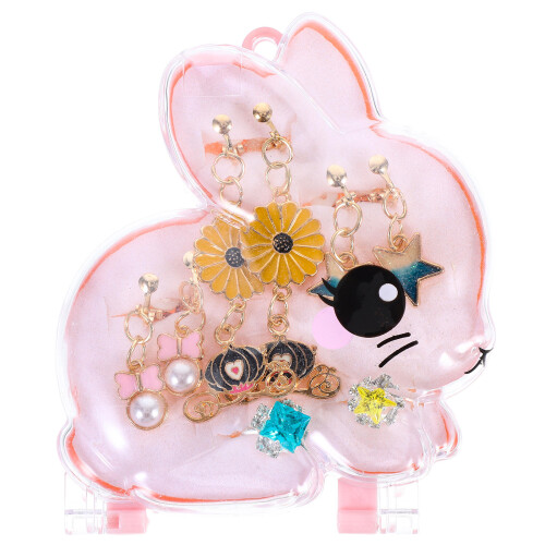 5Sets Kinderschmuck Set Clip-on Ohrringe Ringe Für 1