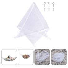 2Stk Kinder Zimmer Spielzeugnetz Weiß Hängematte Aus Mesh Stoff
