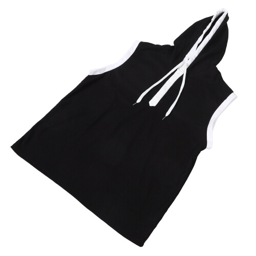 2Pièces Sweatshirts Gym Noir En Polyester Respirant