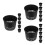 18Pièces Pots Hydroponiques Plastique Noir Design Aéré Pour 7