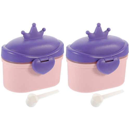 4Pièces -Poudre Lait Bébé Violet PP Sécurisé Pour Voyage 1
