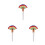 3Pièces Pinceaux Professionnel Bois Poils Nylon Multi 9